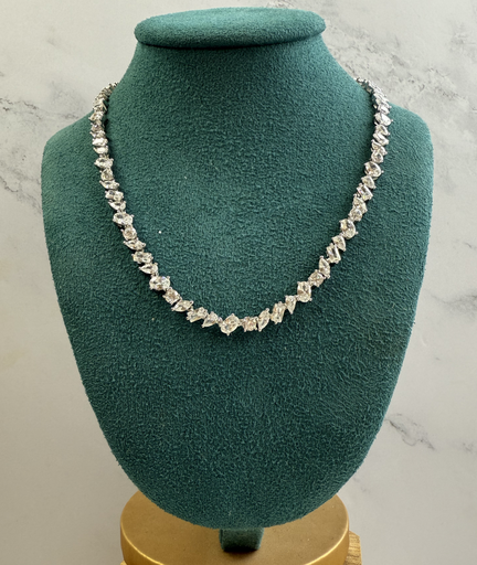 [12487] Collar Tennis Multishape Plateado