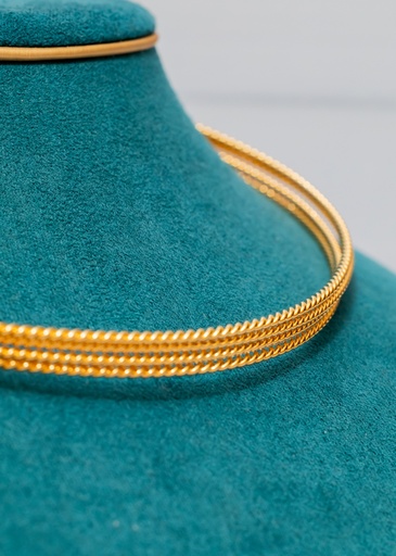 [12503] Choker Abierto 3 Vuetlas Dorado Fino