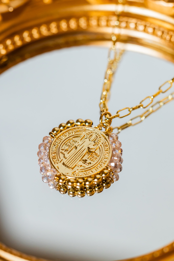 [12508] Collar San benito Rosado Eslabones