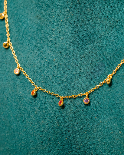 [12571] Collar Multi Circulos Colgando Multicolor