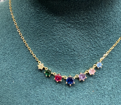 [12581] Collar Cristales Redondos Multicolor Centro