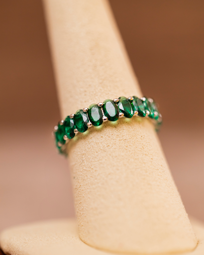 Anillo Grande Cristales Verde