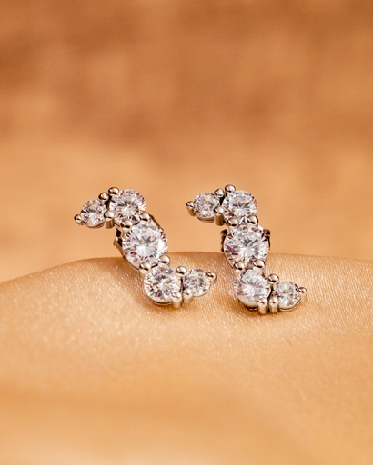 [12929] Arete S Cristales Plateado